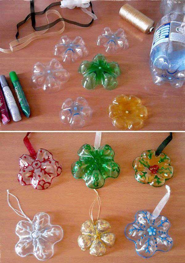 Plastic-Bottles-Into-Snowflake-Ornaments