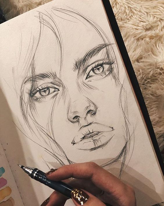 Je vais faire un dessin du visage comme portrait de femme ou dessin facile  visage par fajadesign