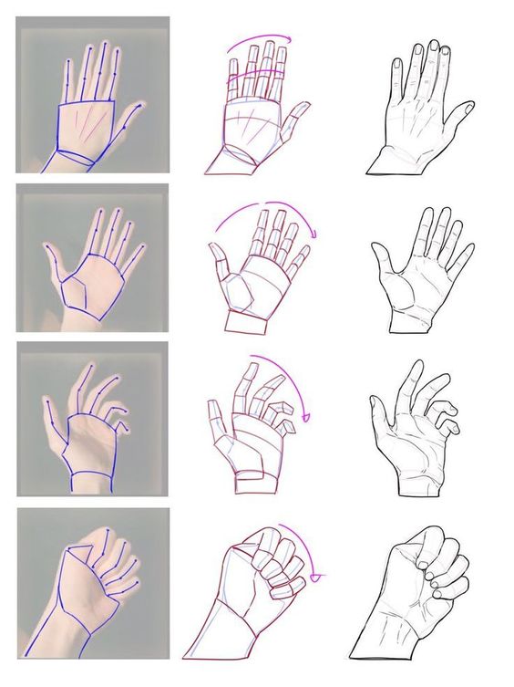 59 tutos & idées pour apprendre à dessiner une main 44