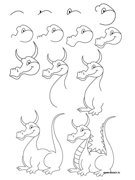 100 idées de dessins dragon : Pour apprendre à dessiner un dragon 10