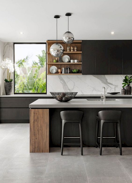 100 idées de cuisines noires pour s'inspirer 54 100 idées de cuisines noires pour s'inspirer 54