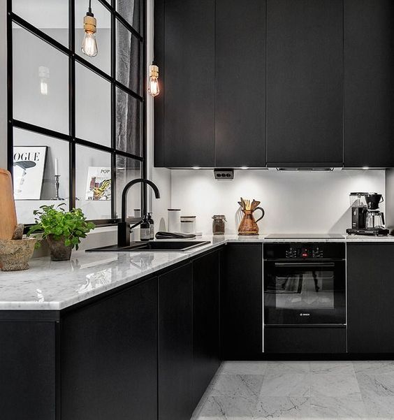 100 idées de cuisines noires pour s'inspirer 84 100 idées de cuisines noires pour s'inspirer 84