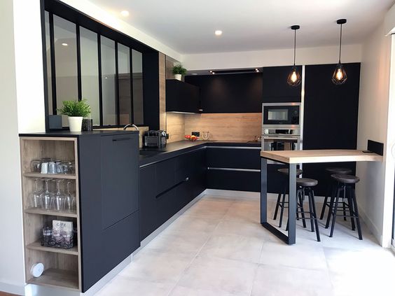 100 idées de cuisines noires pour s'inspirer 91 100 idées de cuisines noires pour s'inspirer 91