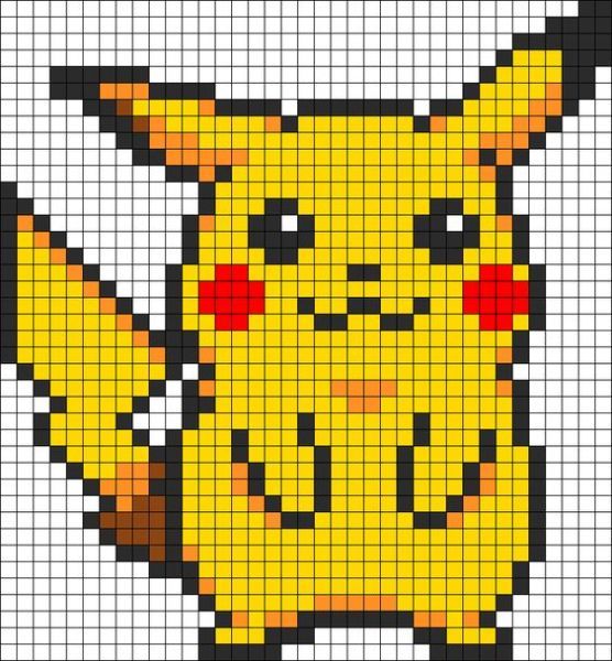 50 Idees De Dessins Pixel Art Pokemon A Colorier