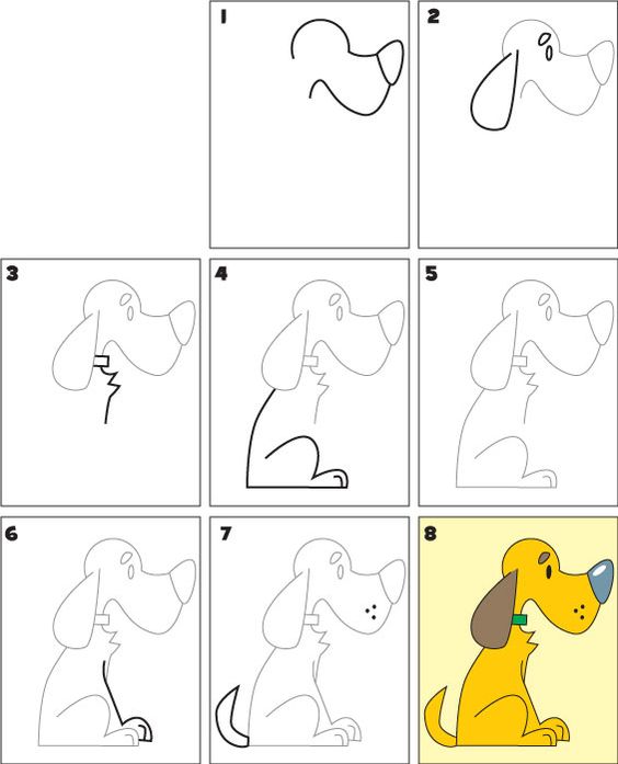 21 tutos étape par étape pour apprendre à dessiner un chien 14