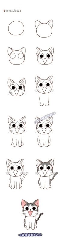 Dessin Kawaii Facile Animaux Chat