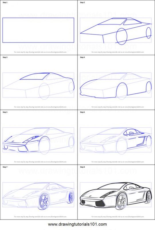 29 tutos dessin étape par étape pour apprendre à dessiner des voitures 18