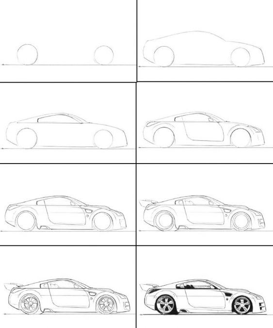 29 tutos dessin étape par étape pour apprendre à dessiner des voitures 8