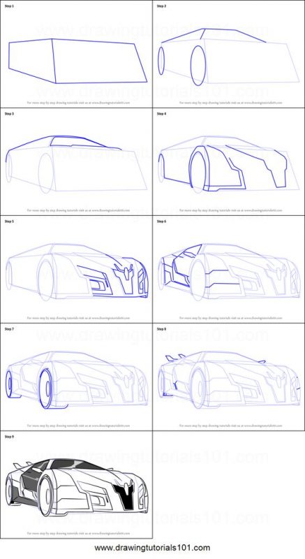 29 tutos dessin étape par étape pour apprendre à dessiner des voitures 22
