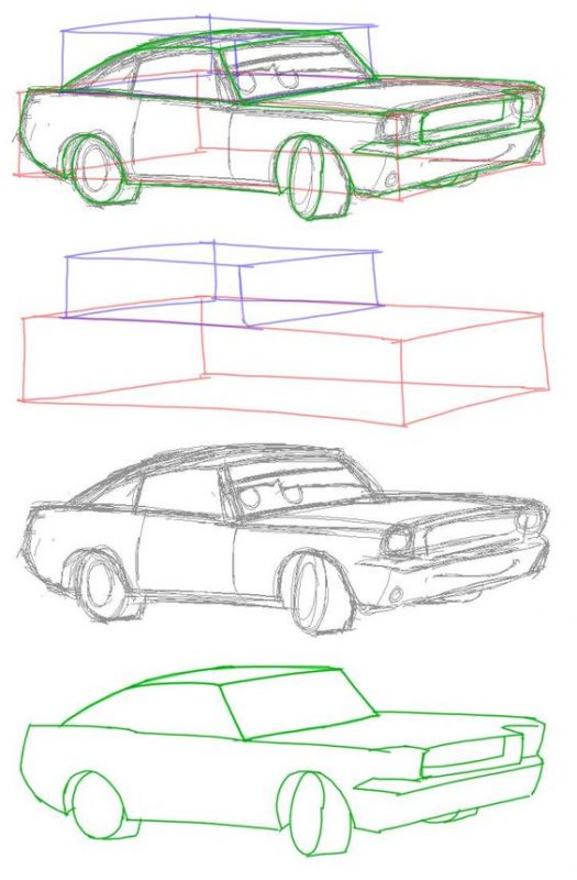 29 tutos dessin étape par étape pour apprendre à dessiner des voitures 29