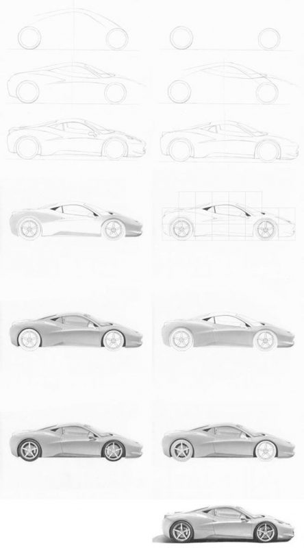 29 tutos dessin étape par étape pour apprendre à dessiner des voitures 11