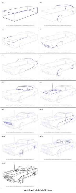 29 tutos dessin étape par étape pour apprendre à dessiner des voitures 14