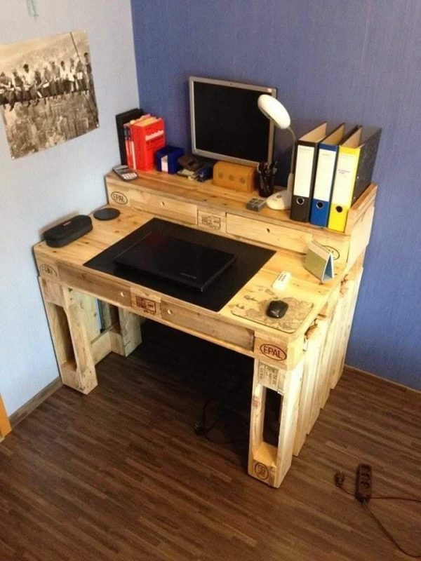 28 top idées de bureaux en palettes pour s'inspirer 4 28 top idées de bureaux en palettes pour s'inspirer 4