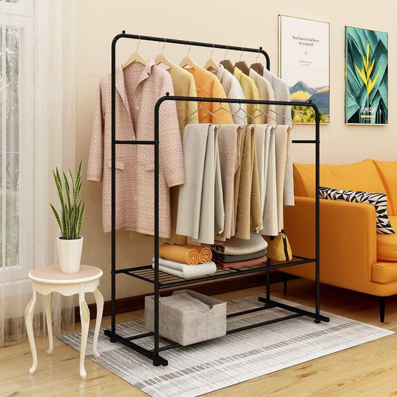 Portant à Vêtements En Bois - Autoportant, Monté, Pour Penderie Ou Dressing (occasion)
