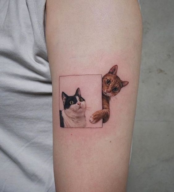 100 idées de tatouages pour les amoureux des chats 56