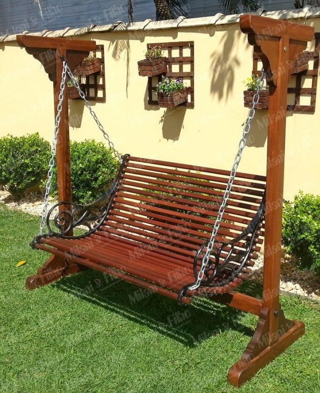 24 idées de beaux bancs d'extérieur suspendus 4