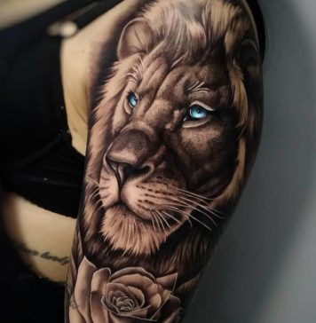 100 top idées de tatouages lion femme 24
