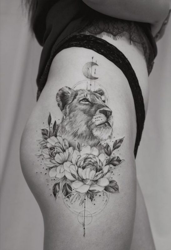 100 top idées de tatouages lion femme 28