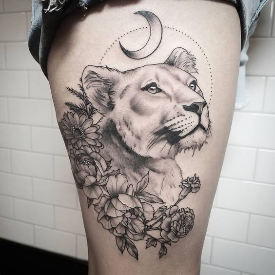 100 top idées de tatouages lion femme 46