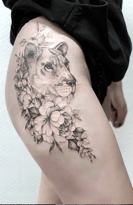 100 top idées de tatouages lion femme 61
