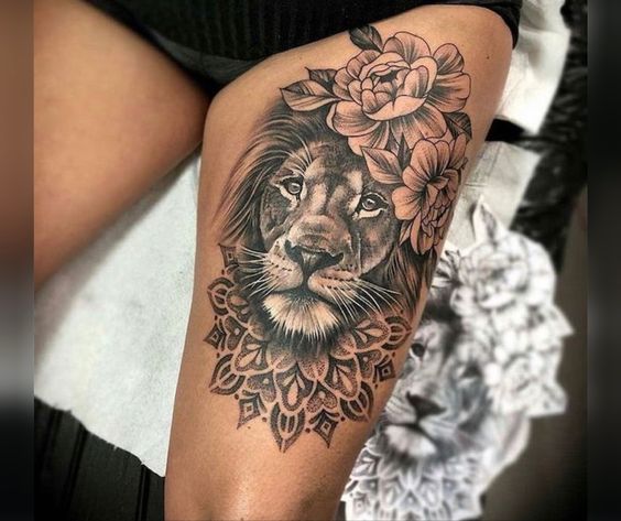 100 top idées de tatouages lion femme 70