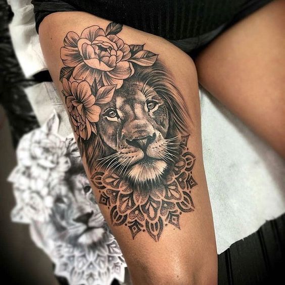 100 top idées de tatouages lion femme 76