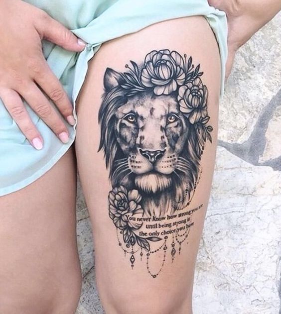 100 top idées de tatouages lion femme 77