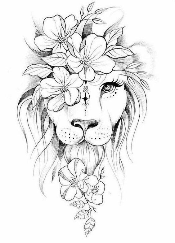 100 top idées de tatouages lion femme 94