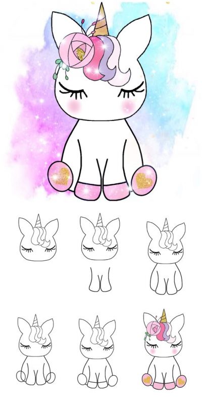 100 top idées & tutos de dessins licornes 7 100 top idées & tutos de dessins licornes 7