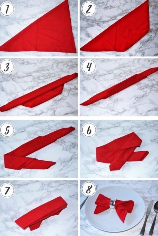 22 top idées & tutos de pliages de serviettes de Noël 20