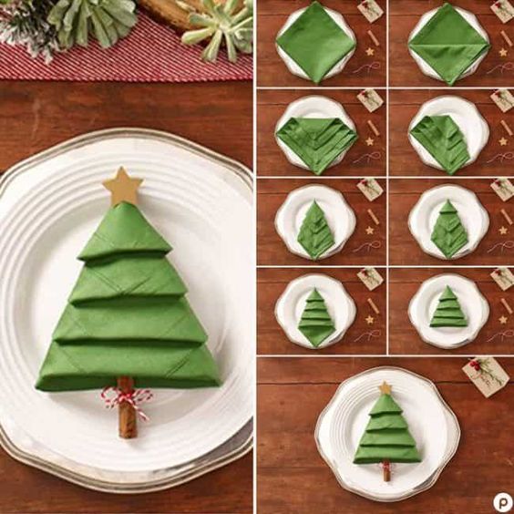 22 top idées & tutos de pliages de serviettes de Noël 1 22 top idées & tutos de pliages de serviettes de Noël 1