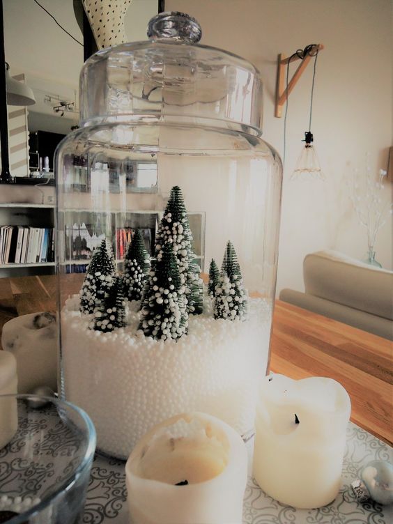26 top idées de décorations de tables de Noël en verre 7 26 top idées de décorations de tables de Noël en verre 7