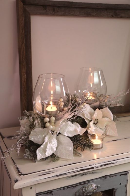 26 top idées de décorations de tables de Noël en verre 9 26 top idées de décorations de tables de Noël en verre 9