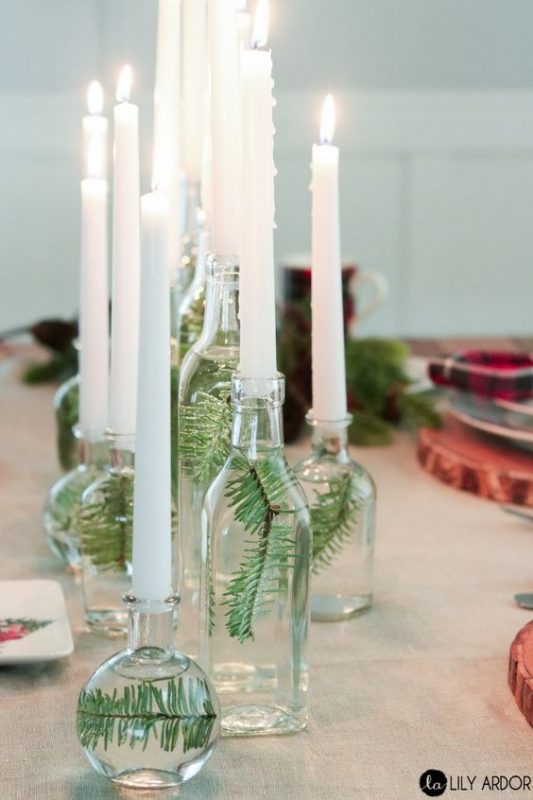 26 top idées de décorations de tables de Noël en verre 17 26 top idées de décorations de tables de Noël en verre 17