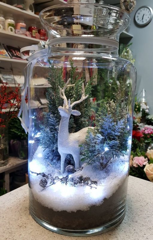 29 top idées de centres de table de Noël en verre 27 29 top idées de centres de table de Noël en verre 27