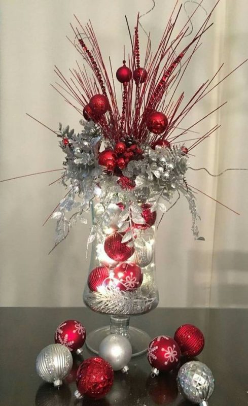 29 top idées de centres de table de Noël en verre 19 29 top idées de centres de table de Noël en verre 19
