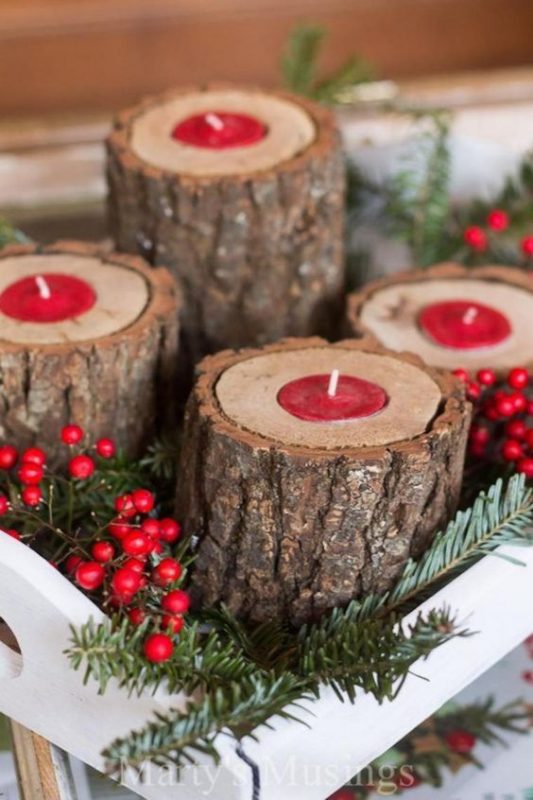29 top idées de centres de tables de Noël avec des bougies 17 29 top idées de centres de tables de Noël avec des bougies 17
