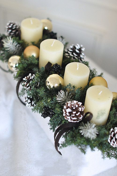 29 top idées de centres de tables de Noël avec des bougies 4 29 top idées de centres de tables de Noël avec des bougies 4