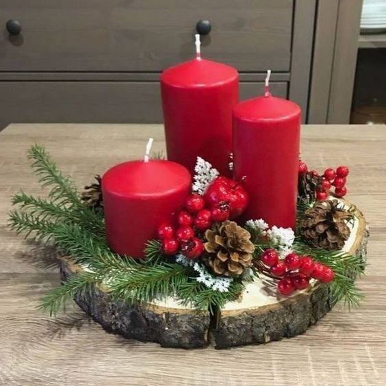29 top idées de centres de tables de Noël avec des bougies 3 29 top idées de centres de tables de Noël avec des bougies 3