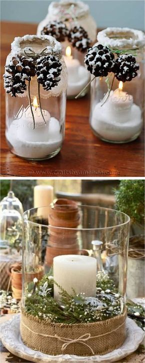 29 top idées de centres de tables de Noël avec des bougies 7 29 top idées de centres de tables de Noël avec des bougies 7