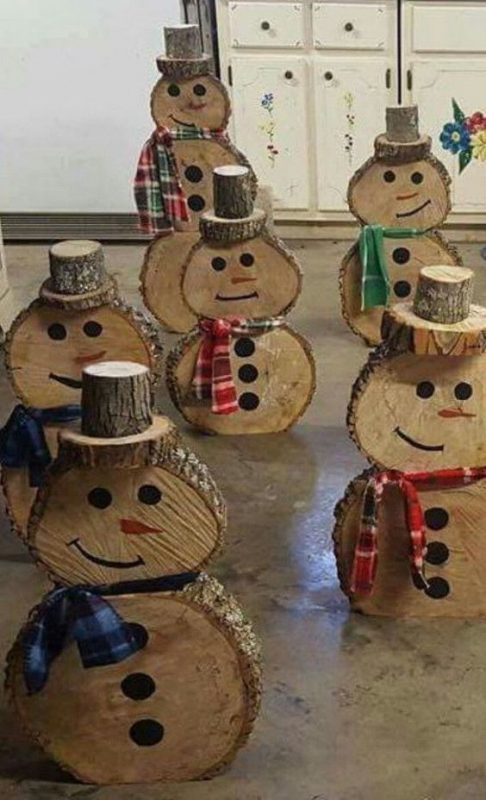 33 Décorations de Noël à faire soi-même avec des buches de bois 13