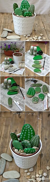 33 idées avec des pierres peintes pour embellir le jardin 34