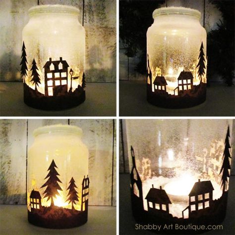 37 Décorations de noël à faire soi-même avec des pots de verre 2