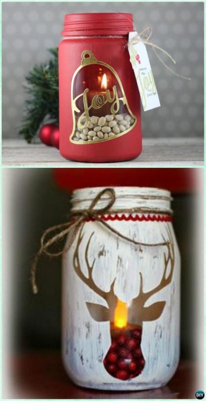 37 Décorations de noël à faire soi-même avec des pots de verre 18