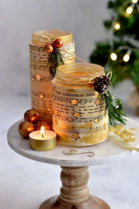 37 Décorations de noël à faire soi-même avec des pots de verre 26