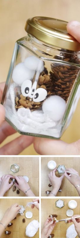 37 Décorations de noël à faire soi-même avec des pots de verre 4