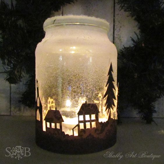 37 Décorations de noël à faire soi-même avec des pots de verre 10