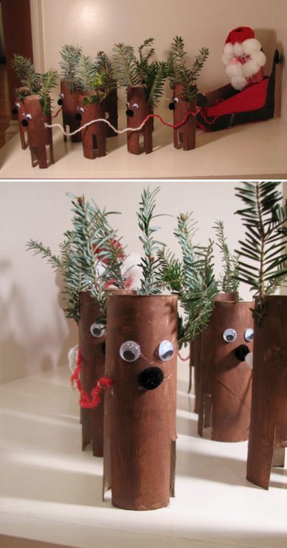 45 Décorations de Noël avec des rouleaux de papier toilette 50 45 Décorations de Noël avec des rouleaux de papier toilette 50