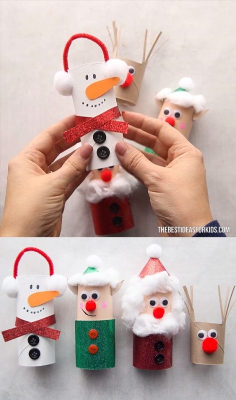 45 Décorations de Noël avec des rouleaux de papier toilette 57 45 Décorations de Noël avec des rouleaux de papier toilette 57