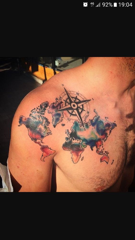 50 top idées de tatouages mappemonde 13